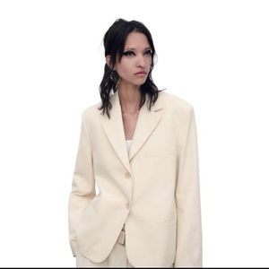 NWOT ZARA 100% cotton blazer white - size xs
